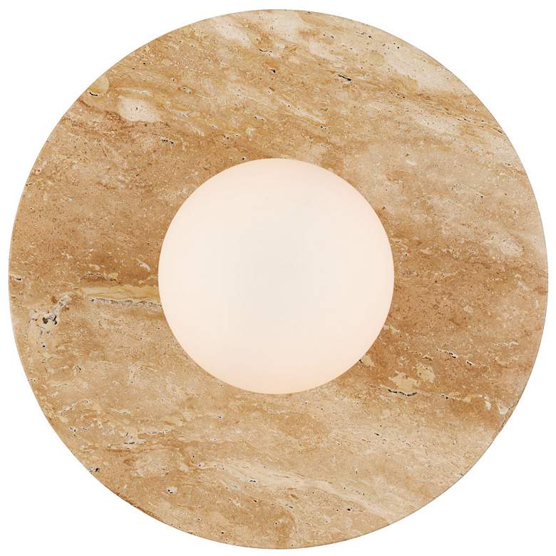 Image 3 Currey & Company Apricity 1-Light Travertine Wall Sconce more views