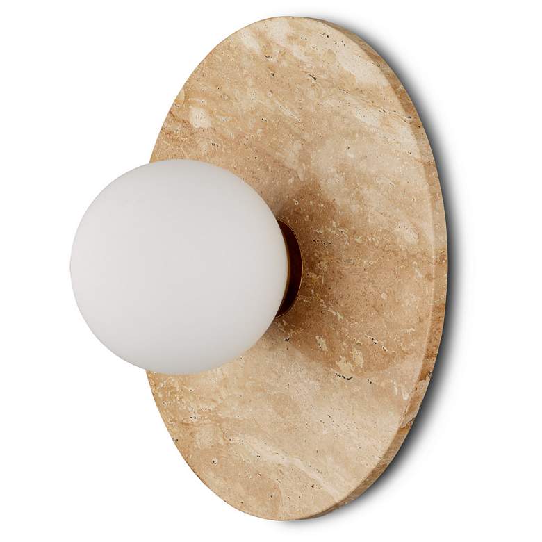 Image 4 Currey & Company Apricity 1-Light Travertine Wall Sconce more views