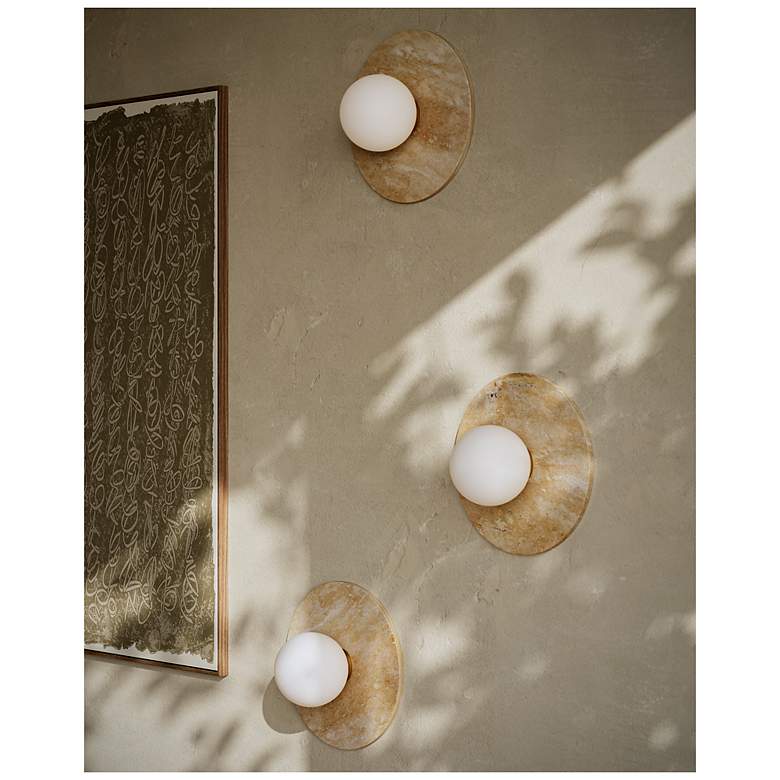Image 6 Currey & Company Apricity 1-Light Travertine Wall Sconce more views