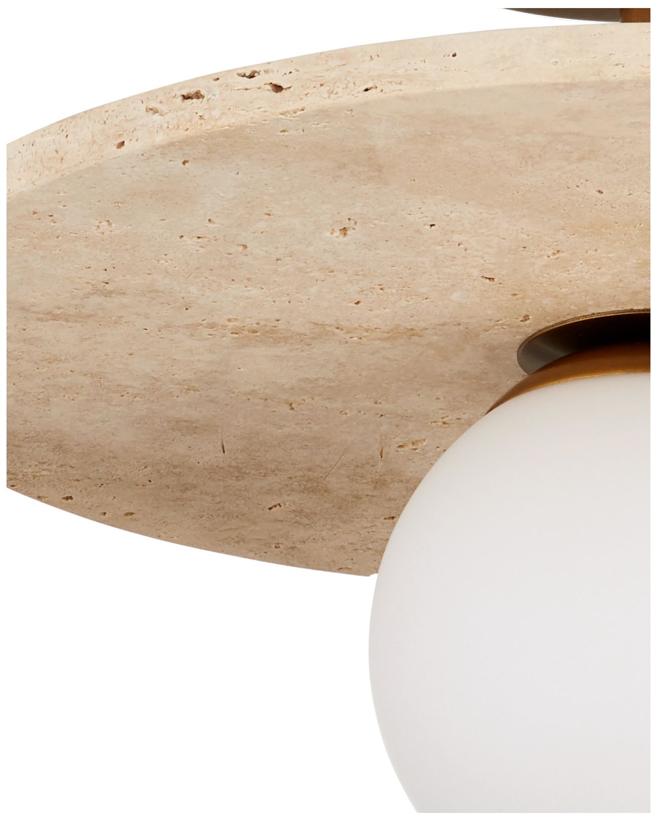 Image 2 Currey & Company Apricity 16" Travertine 1-Light Semi-Flush Mount more views