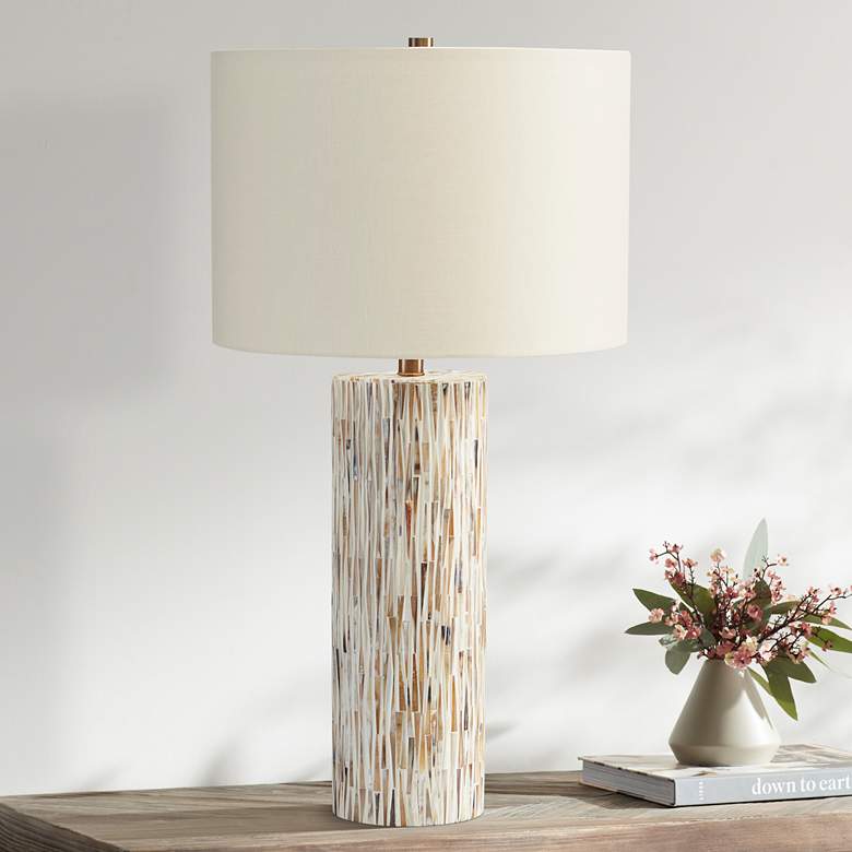 Image 1 Currey & Company Aquila Natural Bone Column Table Lamp