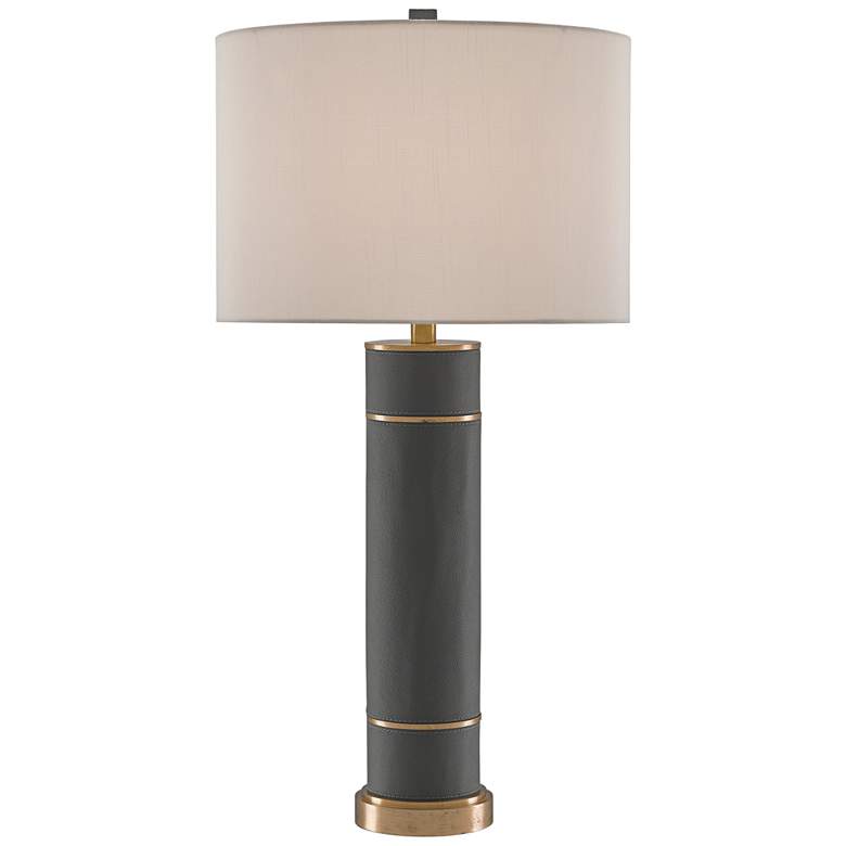 Image 1 Currey and Company Archive Gray Ample Cylindrical Table Lamp