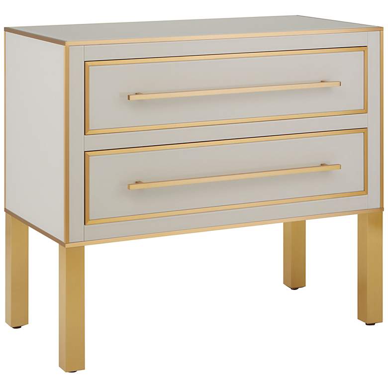 Image 1 Currey and Company Arden 36"W Ivory 2-Drawer Accent Chest
