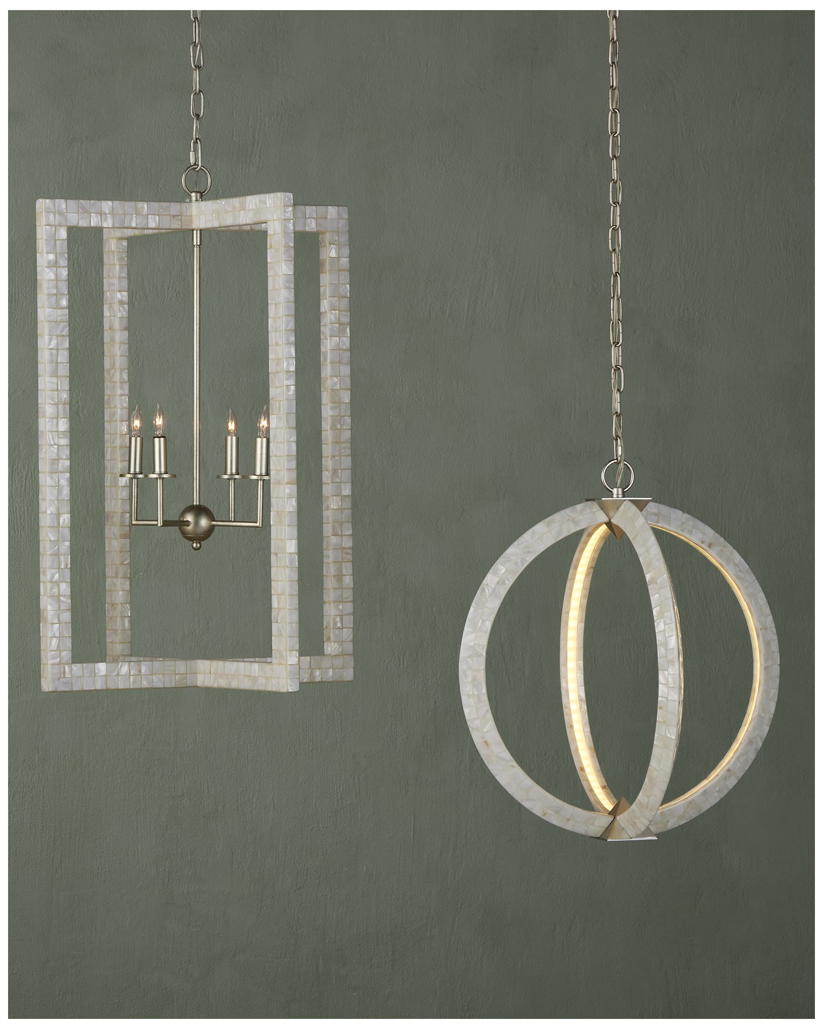 Image 7 Currey & Company Arietta 22" Wide Contemporary Silver Leaf Chandel more views