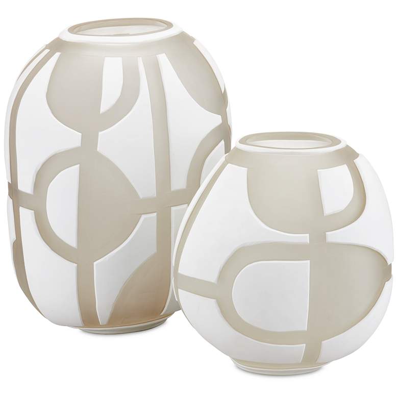 Image 1 Currey & Company Art Decortif White Vase Set of 2