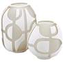 Currey &#38; Company Art Decortif White Vase Set of 2