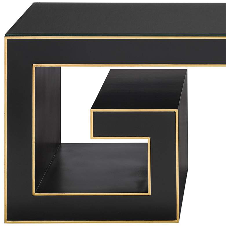Image 2 Currey and Company Artemis 48"W Caviar Black and Gold Cocktail Table more views