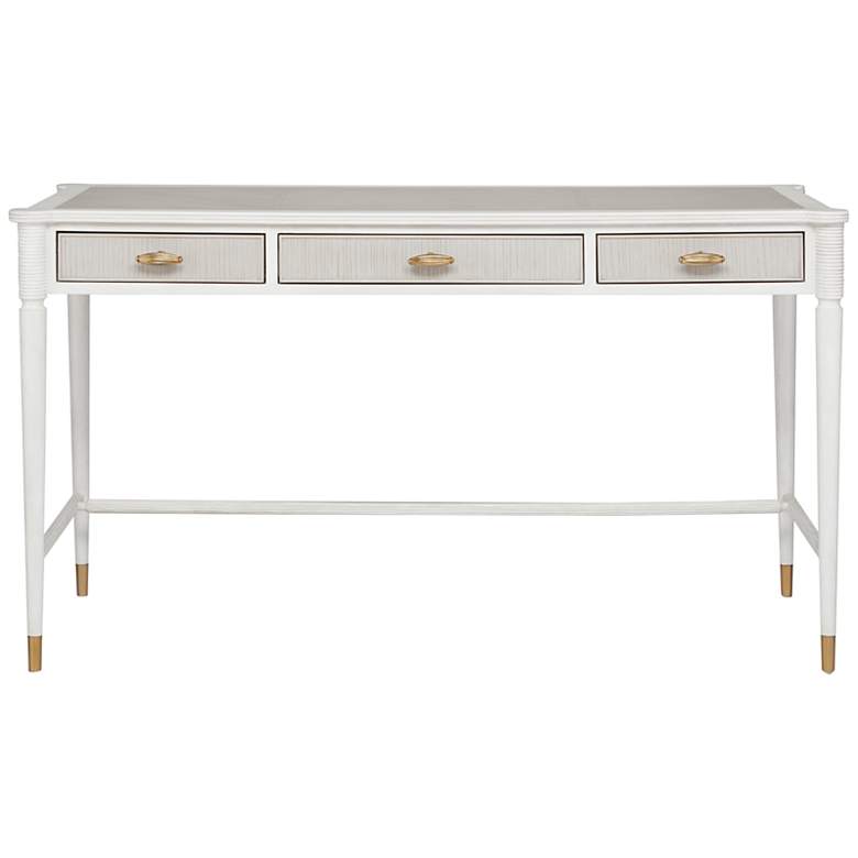 Image 6 Currey and Company Aster 54 inch Wide Off-White 3-Drawer Desk more views