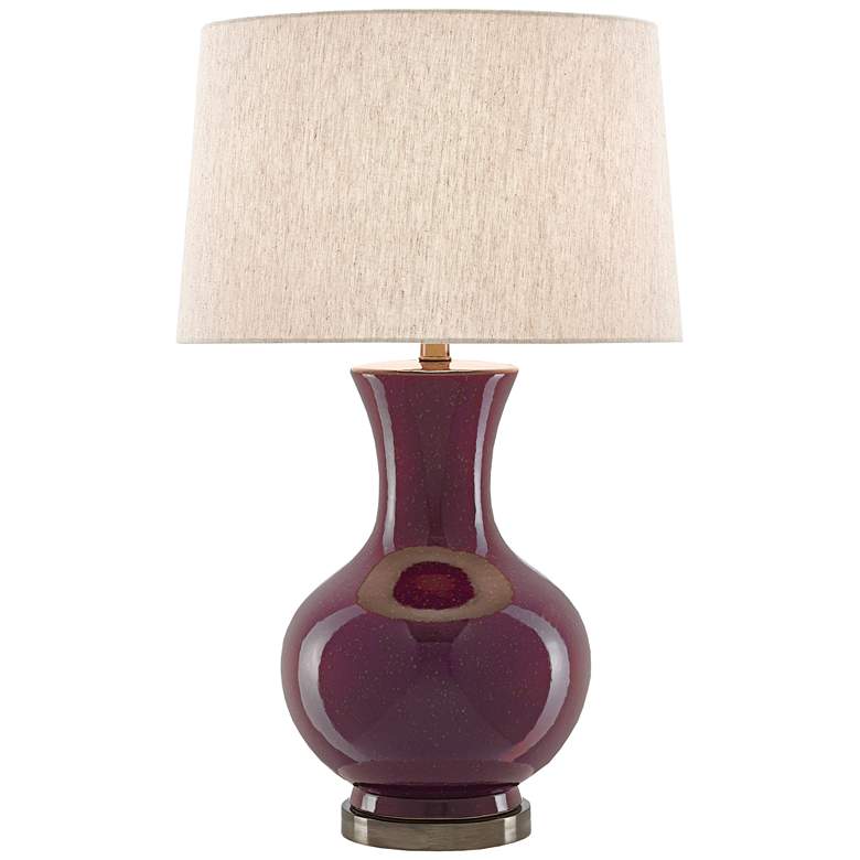 Image 1 Currey and Company Aubergene Plum Ceramic Table Lamp