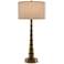 Currey and Company Auger Large Antique Brass Table Lamp