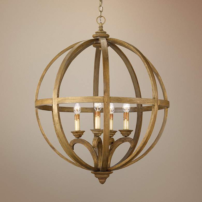 Image 1 Currey and Company Axel Orb 5-Light 32 inch Wide Chandelier