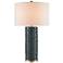 Currey and Company Bailey Navy and Silver Leaf Table Lamp