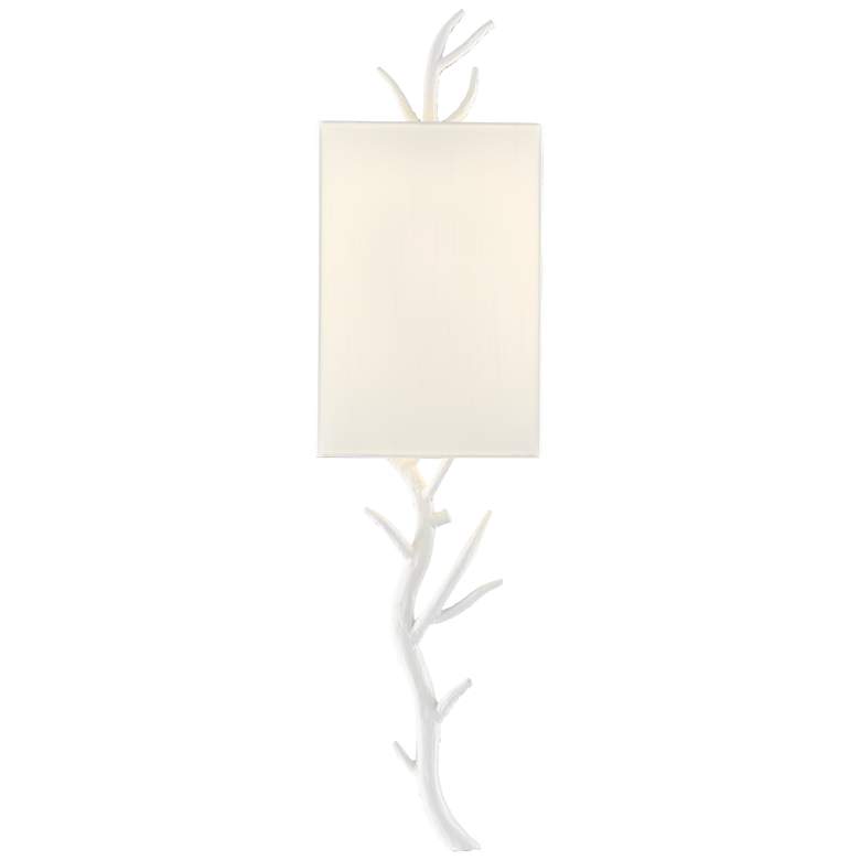 Image 1 Currey &#38; Company Baneberry White 1-Light Wall Sconce, Right