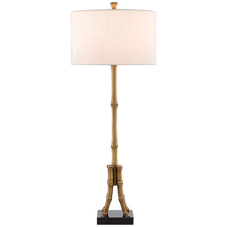 Image 1 Currey and Company Bansari Antique Brass Bamboo Table Lamp