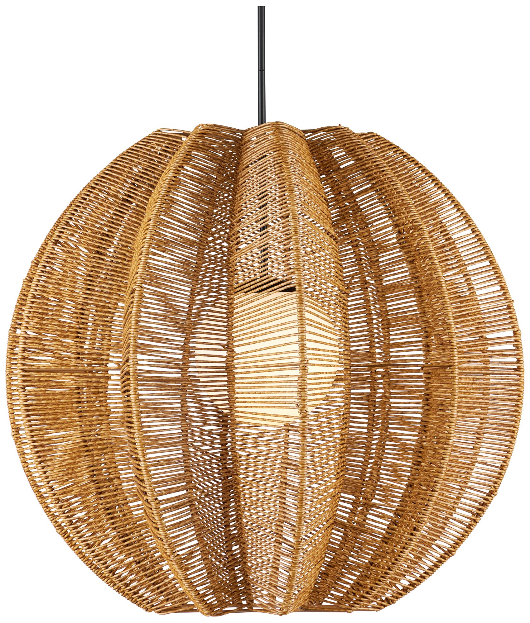 Image 5 Currey & Company Barbary 33 1/4" Wide Fluted Outdoor Hanging Light more views