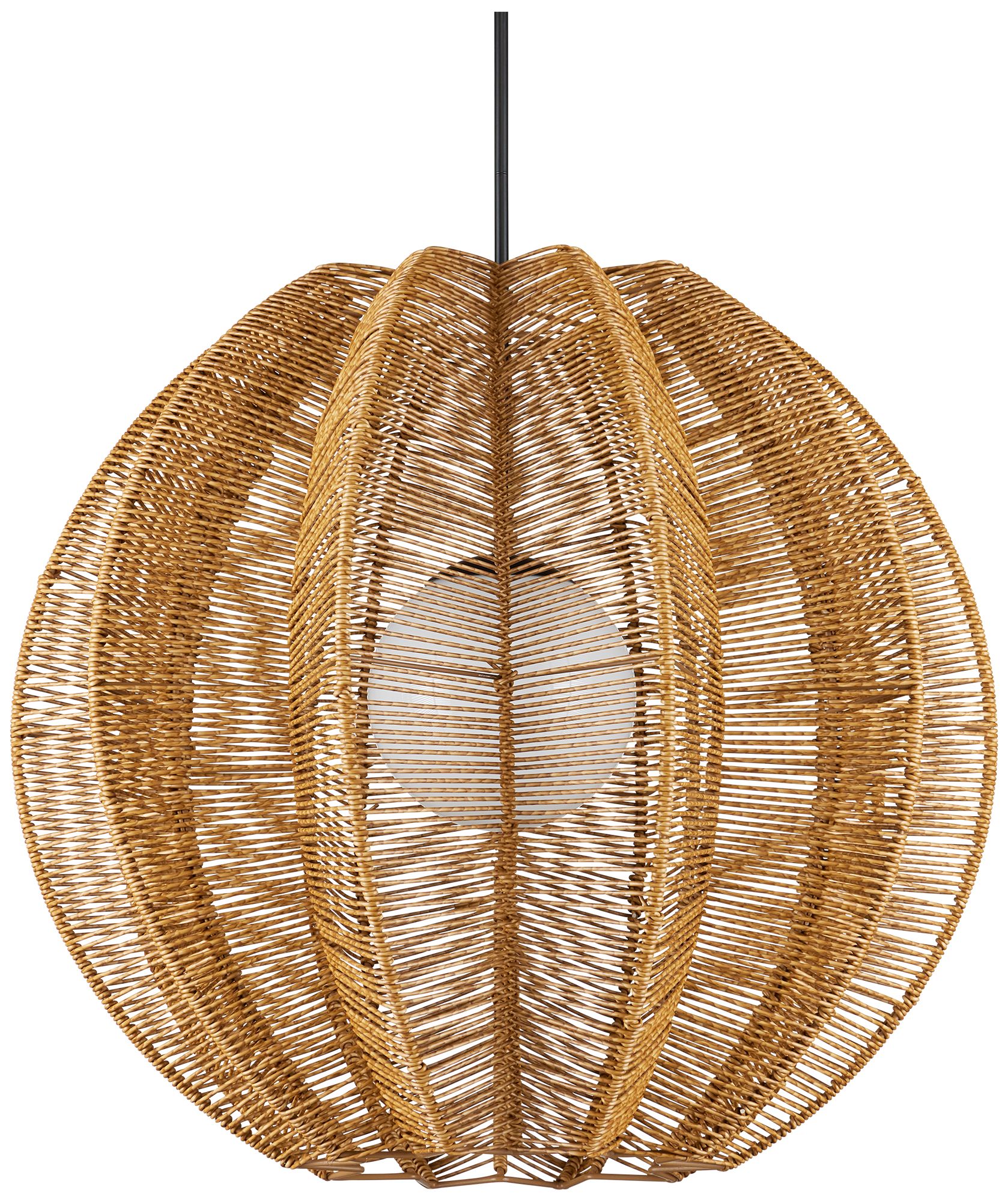 Image 6 Currey & Company Barbary 33 1/4" Wide Fluted Outdoor Hanging Light more views