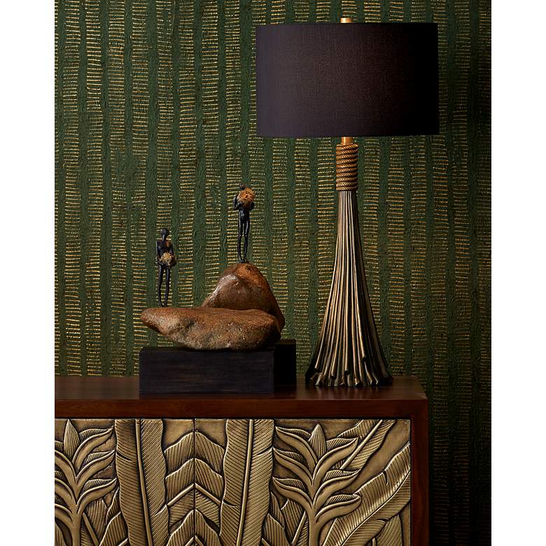 Image 7 Currey & Company Baroque Antique Brass Table Lamp more views