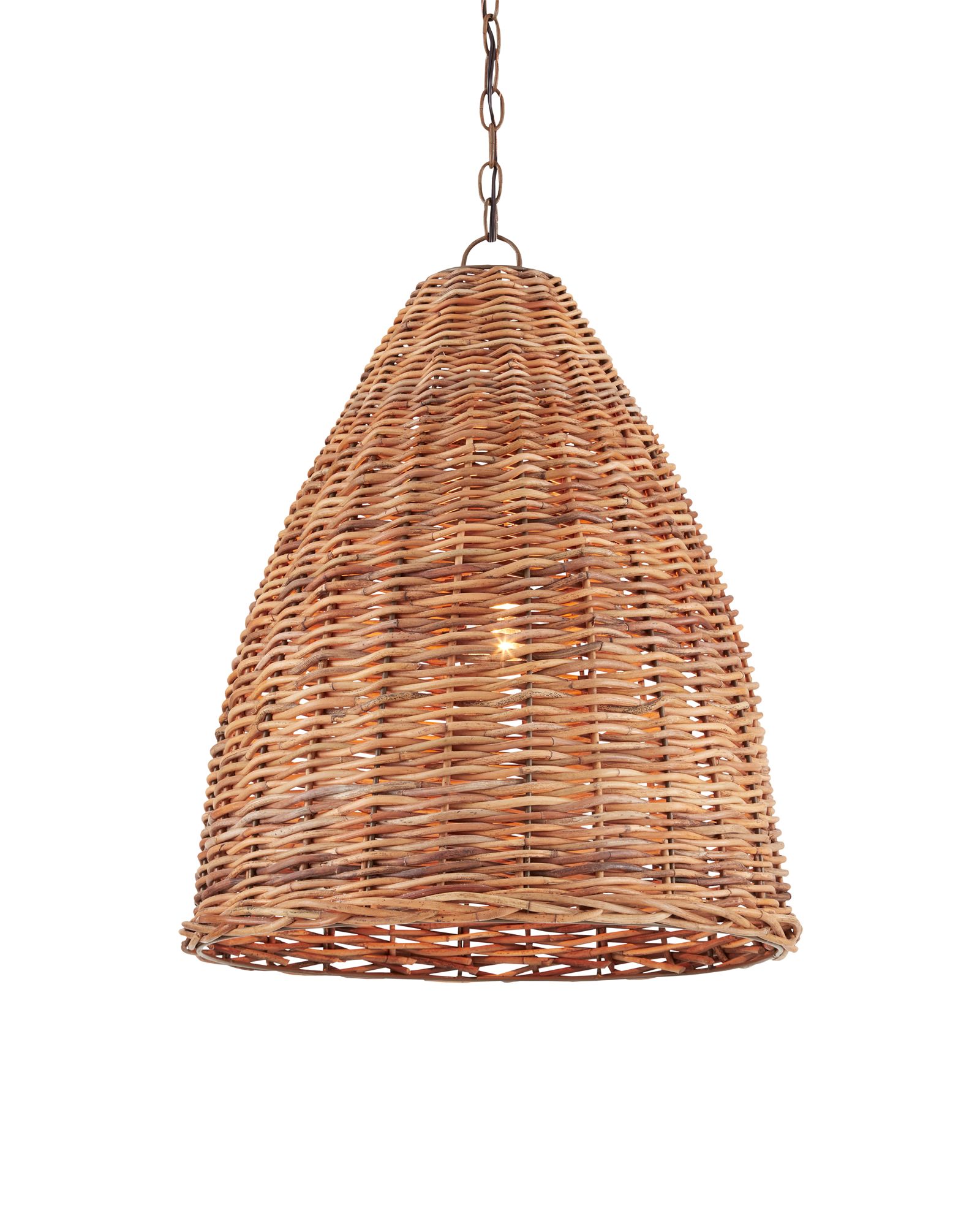 Image 3 Currey & Company Basket 21" Natural 1-Light Pendant more views