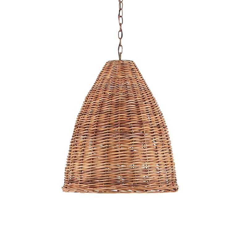 Image 4 Currey & Company Basket 21" Natural 1-Light Pendant more views