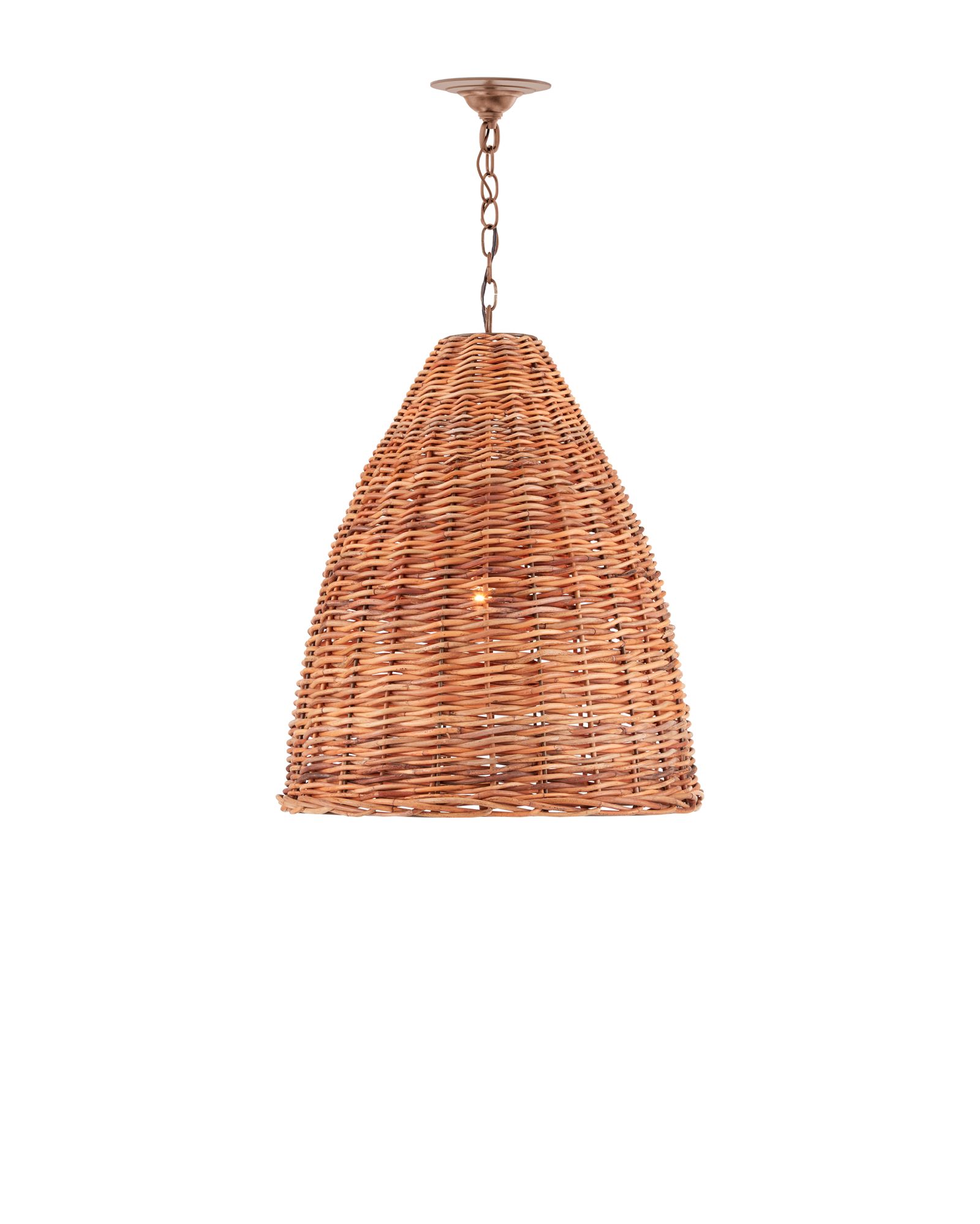 Image 5 Currey & Company Basket 21" Natural 1-Light Pendant more views