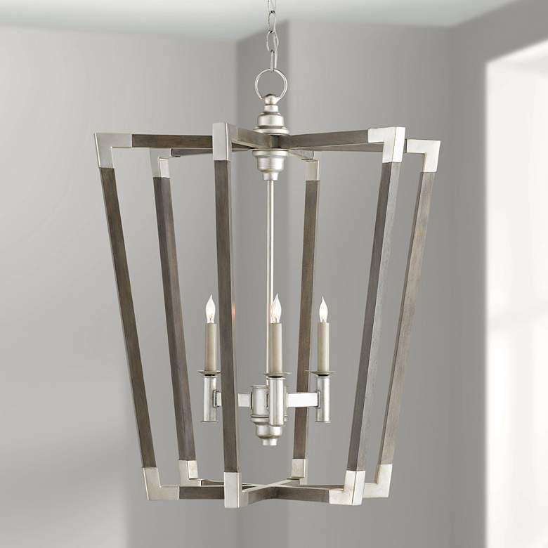 Image 1 Currey & Company Bastian 23 1/2" Chateau Gray 3-Light Pendant