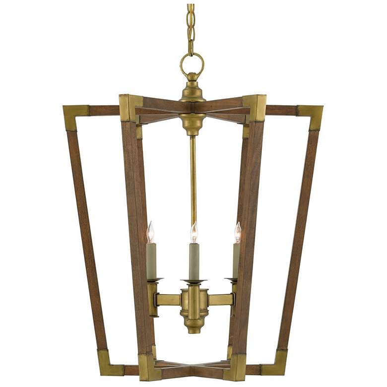 Image 1 Currey & Company Bastian 23 1/2"W Chestnut 3-Light Pendant