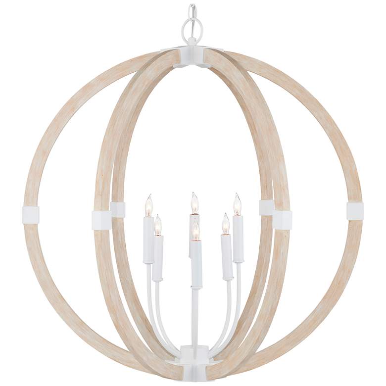 Image 1 Currey and Company Bastian 31" High Sandstone Finish Orb Chandelier