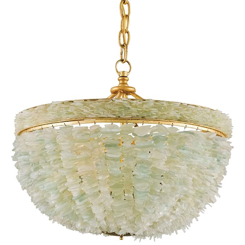 Image 2 Currey & Company Bayou 19" Wide Gold Seaglass Pendant Light