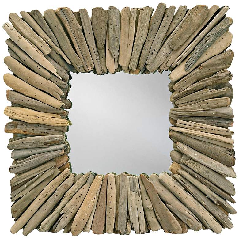 Image 1 Currey And Company Beachhead 21 inch Square Driftwood Mirror