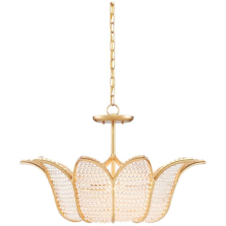 Image 1 Currey & Company Bebe 27" Wide Glass and Gold Leaf Chandelier