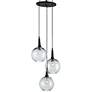 2_Currey & Company Beckett Trio 18" Rust Iron Multi Glass Pendant
