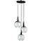 Currey & Company Beckett Trio 18" Rust Iron Multi Glass Pendant