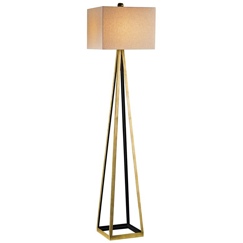 Image 1 Currey and Company Bel Mondo Gold and Black Floor Lamp
