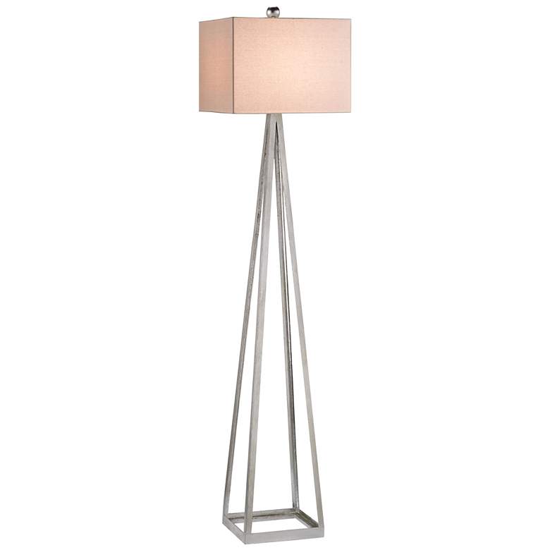 Image 1 Currey and Company Bel Mondo Silver Leaf Floor Lamp