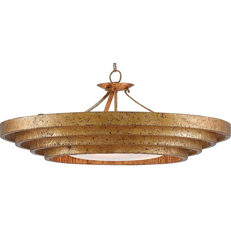 Image 1 Currey & Company Belle 36" Wide Luxe Modern Gold Leaf Chandelier