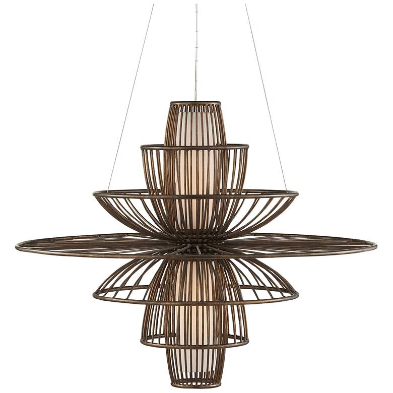 Image 1 Currey &amp; Company Benjiro 42 inch Wide Modern Geometric Chandelier