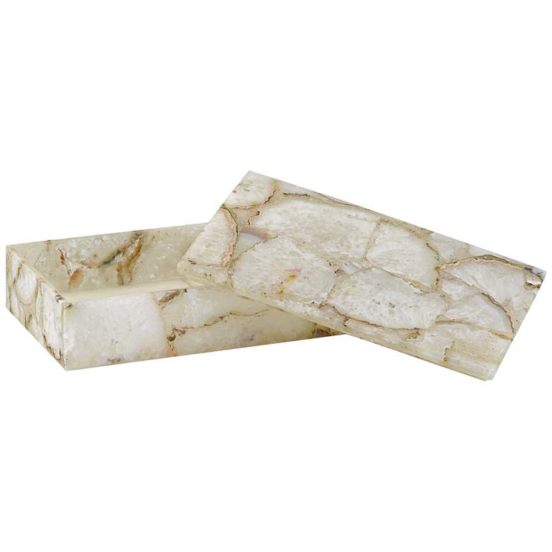 Image 1 Currey and Company Benoit 11 inchW Natural Agate Decorative Box