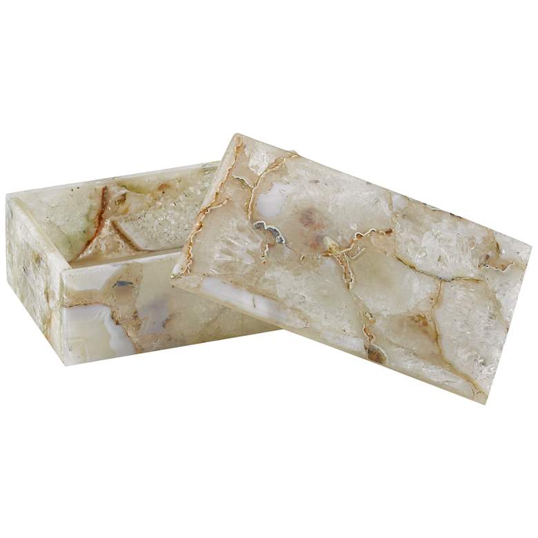 Currey and Company Benoit 7&quot;W Natural Agate Decorative Box