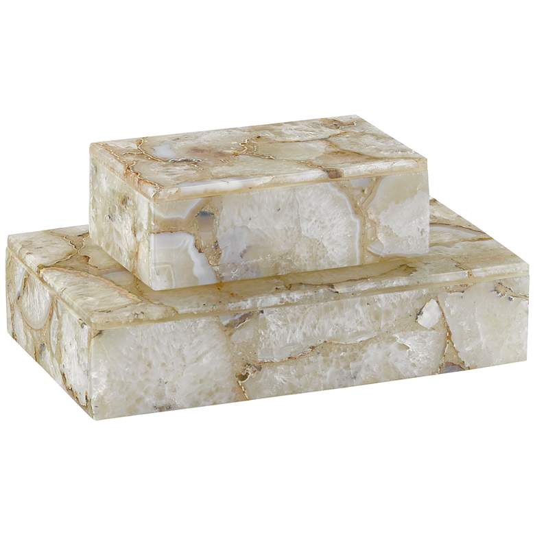 Image 2 Currey and Company Benoit 7"W Natural Agate Decorative Box more views