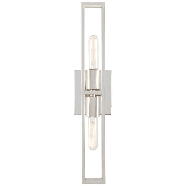 Image 1 Currey & Company Bergen 21"H Polished Nickel 2-Light Wall Sconce