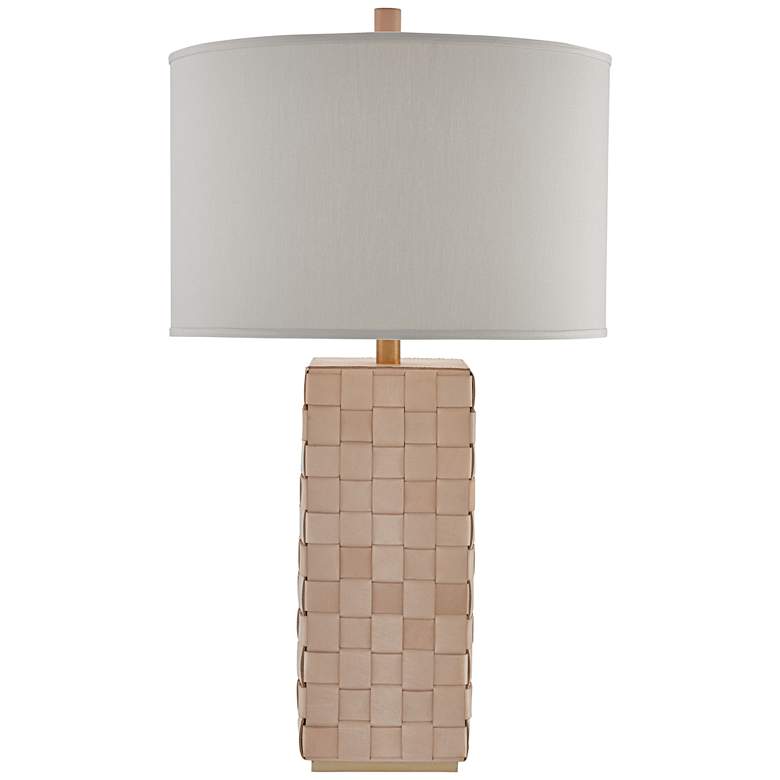 Image 1 Currey and Company Bertrand Natural Leather Table Lamp