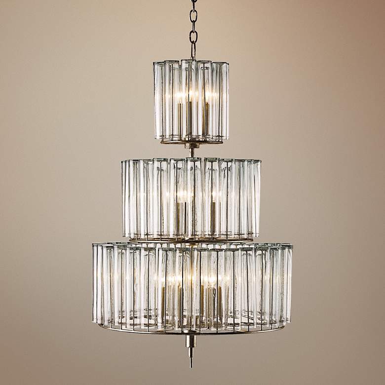Image 1 Currey & Company Bevilaqua 43" High Silver Chandelier