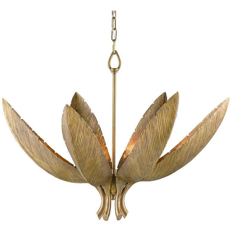 Image 1 Currey and Company Bird of Paradise 33 inch Wide Antique Brass Chandelier