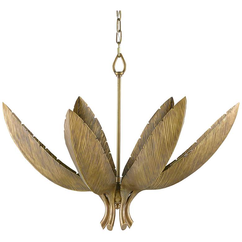 Image 2 Currey and Company Bird of Paradise 33" Wide Antique Brass Chandelier more views