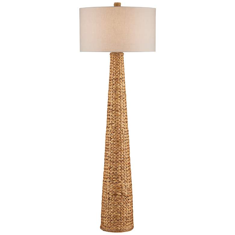 Image 2 Currey & Company Birdsong Natural Water Hyacinth Floor Lamp