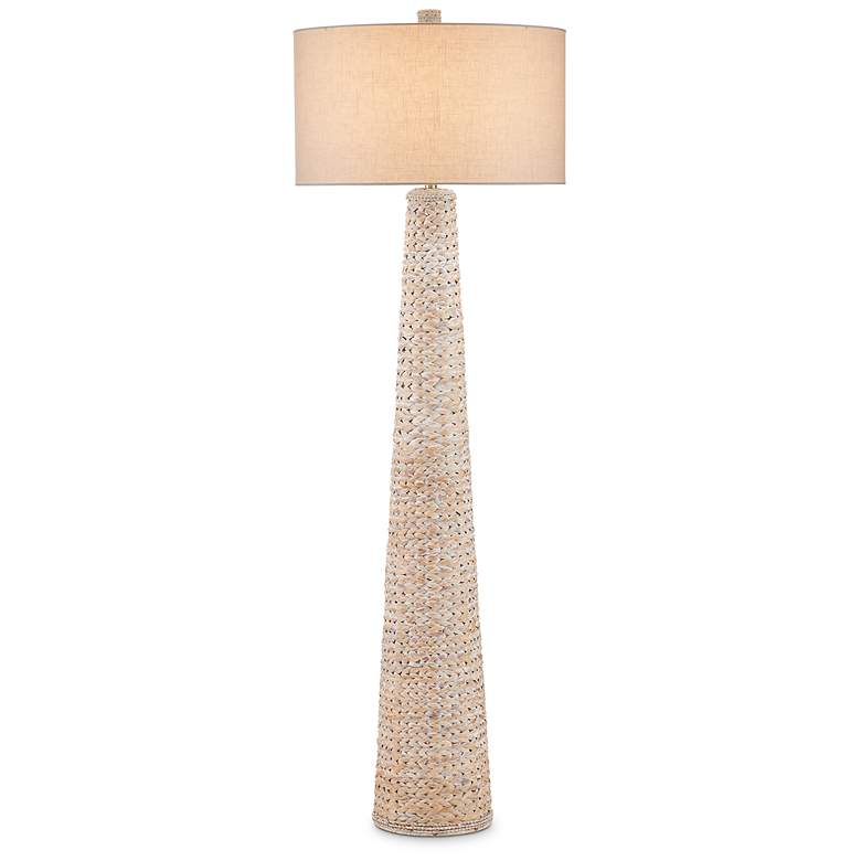 Image 1 Currey & Company Birdsong White-Washed Rope Floor Lamp