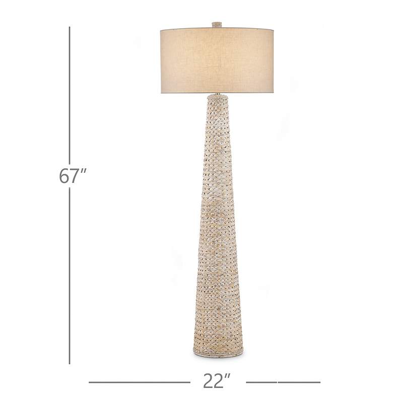 Image 6 Currey & Company Birdsong White-Washed Rope Floor Lamp more views
