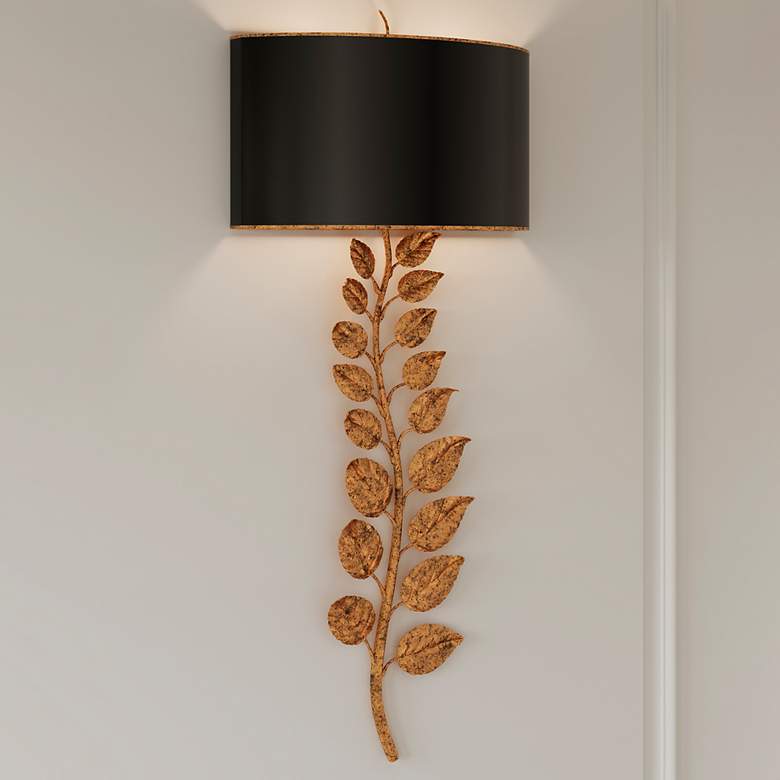 Image 1 Currey & Company Birdwood Gold 2-Light Wall Sconce