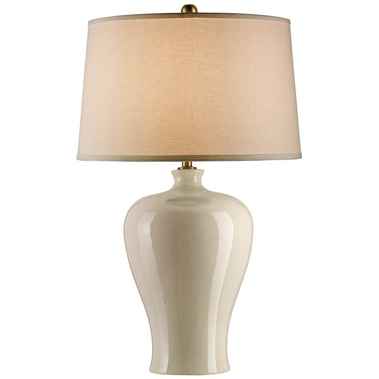 Image 1 Currey & Company Blaise Cream Crackle Table Lamp
