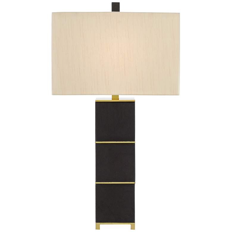 Image 1 Currey and Company Blake Black Hair-on-Hide Table Lamp